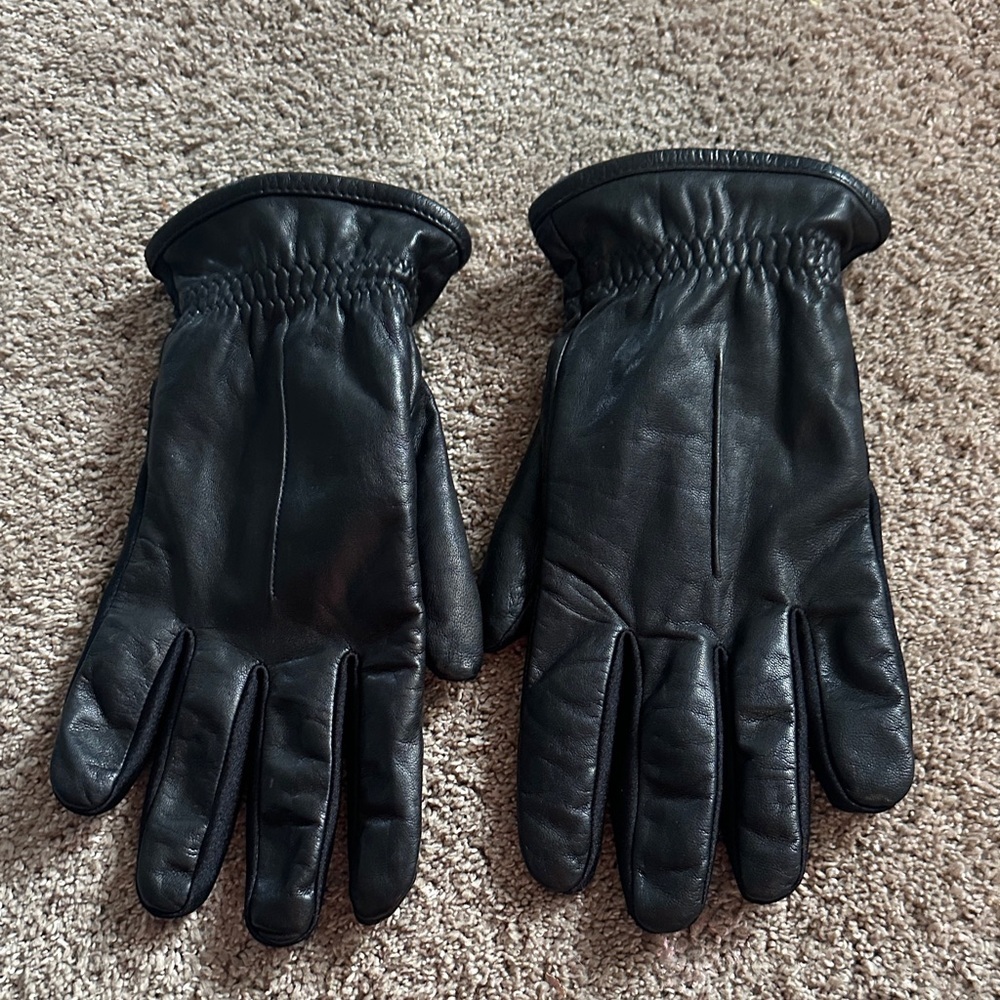 Men's Black Leather Gloves - Classic Winter Gloves